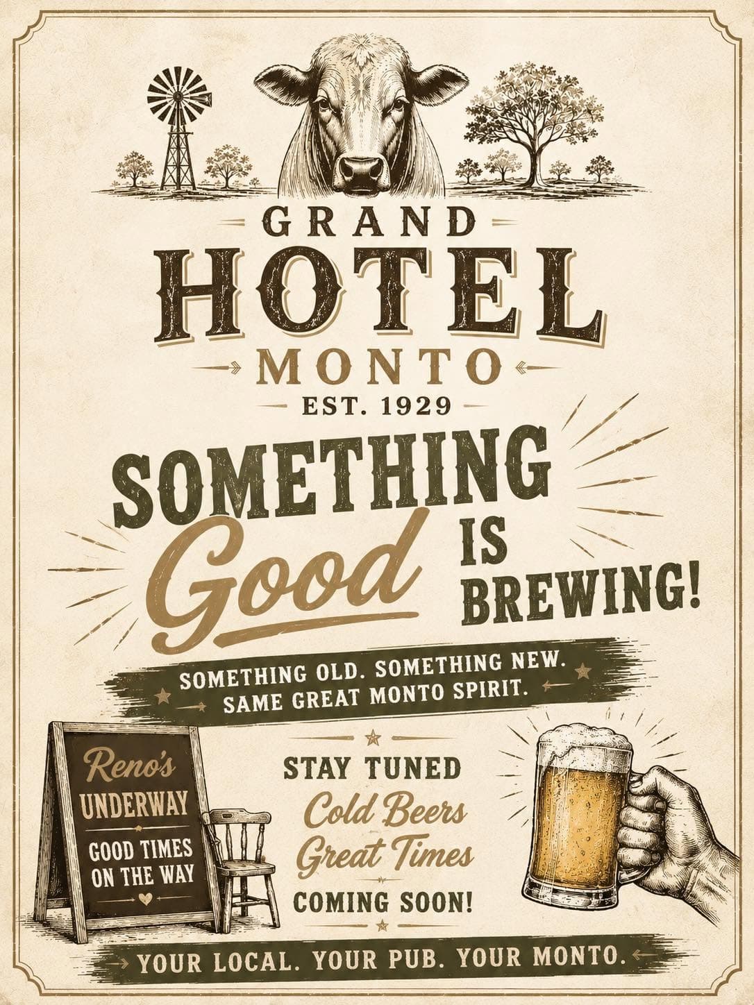 Something good is brewing - Reno's underway at the Grand Hotel Monto.